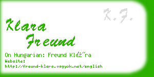 klara freund business card